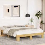 vidaXL Cadre de lit sans matelas 135x190 cm bois massif de chêne