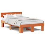 vidaXL Cadre de lit Marron cire 120 x 190 cm Bois massif en pin