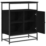 Buffet vidaXL Noir Chêne 69x35x80 cm Bois d'ingénierie et Acier