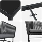 vidaXL Ensemble de salle à manger de jardin 9 pièces avec coussins en poly rotin noir