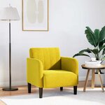 vidaXL Fauteuil avec accoudoirs jaune 54 cm velours