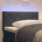 vidaXL Tête de Lit LED Géométrique Gris foncé 90 cm Velours