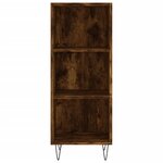 vidaXL Buffet haut Chêne fumé 34 5x34x180 cm Bois d'ingénierie