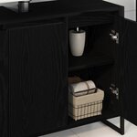 vidaXL Cabinet de salle de bain avec porte Chêne noir 90 x 30 x 60 cm