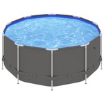 Vidaxl piscine avec cadre en acier 367x122 cm anthracite