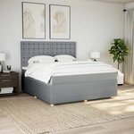 vidaXL Sommier à lattes de lit avec matelas Gris clair 180x200cm Tissu