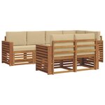 vidaXL Ensemble de canapés d'extérieur 7 pc Naturel et Beige Polyester