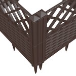 vidaXL Jardinière avec piquets marron 363 5x43 5x43 5 cm PP
