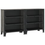 vidaXL Armoires de rangement 2 Pièces Gris 72x36x82 cm Métal et MDF