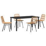 vidaXL Ensemble de salle à manger pour jardin 5 Pièces Marron Poly rotin