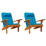 vidaXL Coussins de chaise adirondack lot de 2 bleu clair tissu oxford