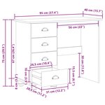 vidaXL Bureau d'écriture avec tiroir ASKIM Marron 95 x 40 x 75 cm