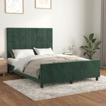 vidaXL Cadre de lit avec tête de lit Vert foncé 140x200 cm Velours