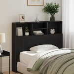 vidaXL Cabinet de tête en chêne noir   120x19x103 5 cm  bois d'ingénierie