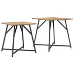 vidaXL Set de 2 tables d'appoint en chêne massif et métal