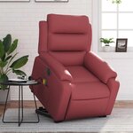 vidaXL Fauteuil inclinable de massage électrique rouge bordeaux