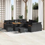 vidaXL Ensemble de canapé de jardin 13 Pièces Noir Poly rotin