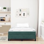 vidaXL Lit à ressorts avec matelas Vert foncé 120 x 190 cm tissu