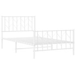 vidaXL Cadre de lit métal avec tête de lit/pied de lit blanc 100x200cm