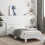 vidaXL Cadre de lit sans matelas avec tête de lit blanc 75x190 cm