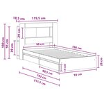 vidaXL Cadre de lit avec rangement avec tiroir Chêne fumé 90 x 190 cm