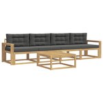 vidaXL Ensemble de canapés d'extérieur 4 pc Blanc et anthracite