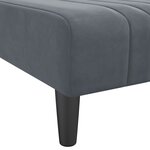 vidaXL Chaise longue gris foncé velours