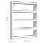 vidaXL Bibliothèque/Séparateur de pièce Blanc 100x30x135 5 cm Pin