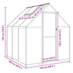 vidaXL Serre avec cadre de base vert 169x169x195 cm aluminium