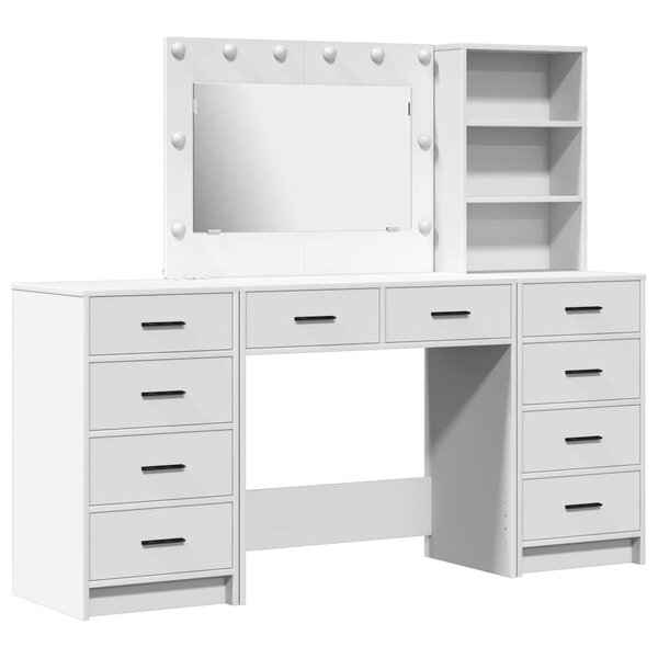 vidaXL Table de Toilette avec tiroir 3 Pièces Blanc 40 x 41 x 135 cm