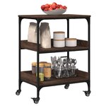vidaXL Chariot de cuisine chêne marron 60x41x80 5 cm bois d'ingénierie