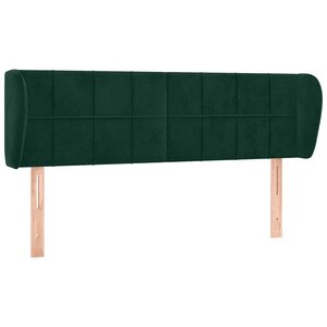 vidaXL Tête de lit avec oreilles Vert foncé 147x23x78/88 cm Velours