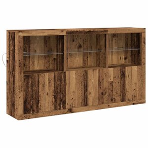 vidaXL Buffet LED Bois ancien 181 5 x 37 x 100 cm Bois d'ingénierie