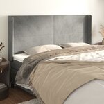 vidaXL Tête de lit avec oreilles Gris clair 183x16x118/128 cm Velours