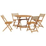 vidaXL Ensemble à manger de jardin 5Pièces beige polypropylène et bois