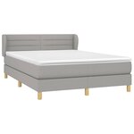 vidaXL Sommier à lattes de lit avec matelas Gris clair 140x200cm Tissu