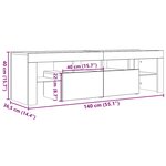vidaXL Meuble TV avec lumières LED chêne artisanal bois d'ingénierie