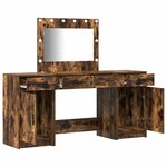 vidaXL Table de Toilette avec tiroir 3 Pièces Marron Bois d'ingénierie