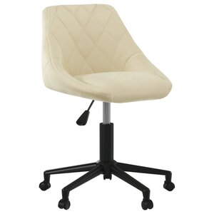 vidaXL Chaise pivotante de bureau Crème Velours