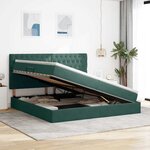 vidaXL Lit de rangement LED avec matelas Vert foncé 200 x 200 cm
