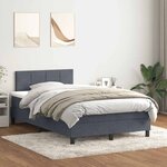 vidaXL Sommier à lattes de lit et matelas gris foncé 120x210cm velours