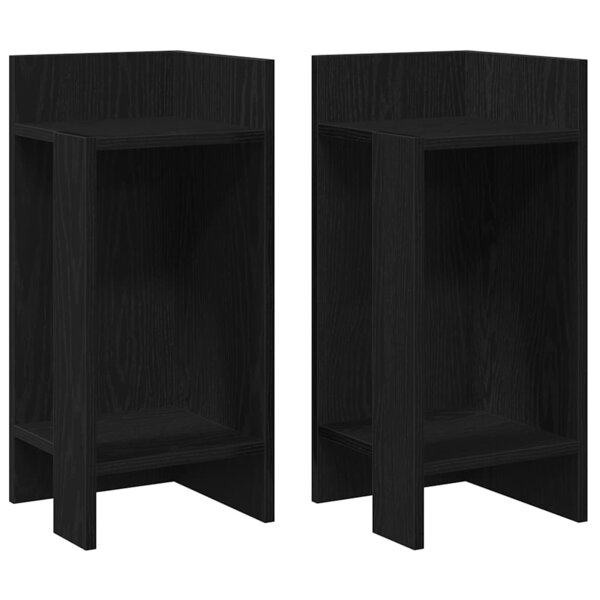vidaXL Tables d'appoint 2 Pièces avec étagère noir 25 5x27x60 cm