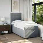 vidaXL Sommier à lattes de lit et matelas Gris clair 90x190 cm Tissu