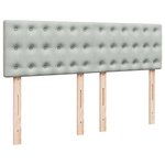 vidaXL Sommier à lattes de lit et matelas Gris clair 140x200cm Velours