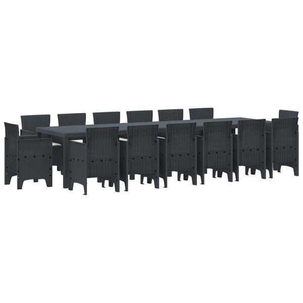 vidaXL Ensemble de salle à manger de jardin avec coussins 15 Pièces
