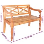 vidaXL Banc Batavia 98 cm Bois d'acajou massif Marron clair