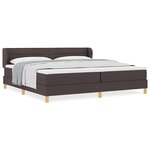 vidaXL Cadre de Lit avec Matelas - Marron Foncé - 200x200 cm - Tissu