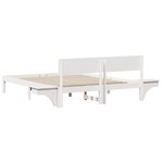 vidaXL Cadre de lit avec tables de chevet Blanc Bois massif en pin