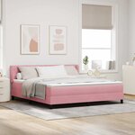vidaXL Lit à ressorts avec matelas noir 100x200 cm en velours Rose