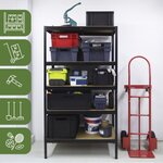 Pack and Move - Lot 4 Bacs Gerbables - Charge 20 kg - 40 x 30 x 22 cm - Stockage Rangement Outils Bricolage - Résistant - Réutilisable - 20L